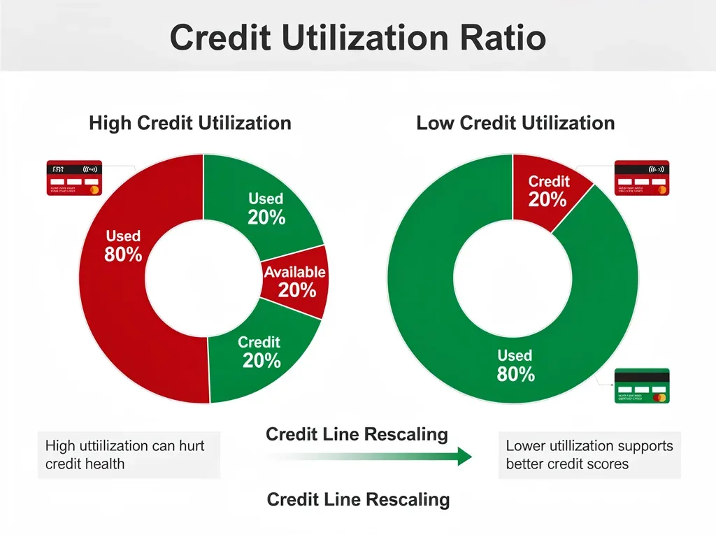 Infographic explaining credit utilization ratio optimization