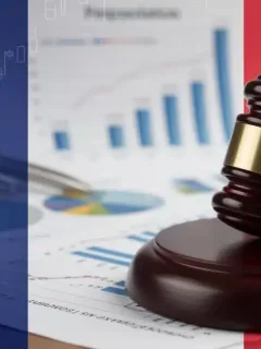 Gavel and financial documents symbolizing new AMF investment guidelines in France for 2026