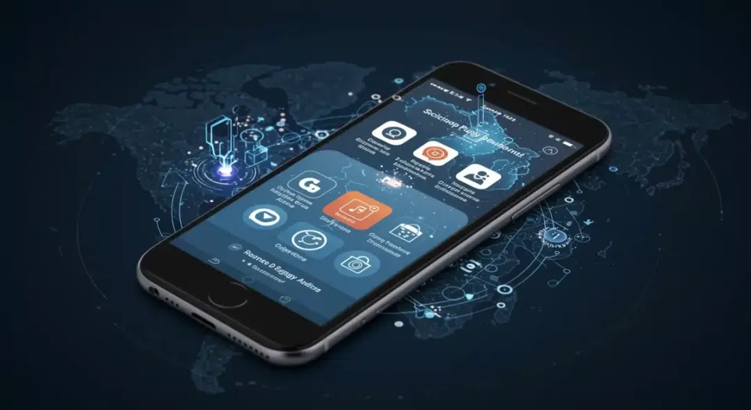 AI-powered budgeting app on a smartphone, showcasing personalized financial insights.
