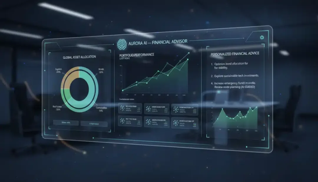 Advanced robo-advisor platform interface with investment portfolio details