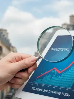 Financial chart showing rising interest rates impacting French variable-rate mortgages