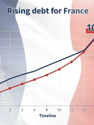 Graph showing the rising French household debt-to-income ratio reaching 105% by Q3 2025.
