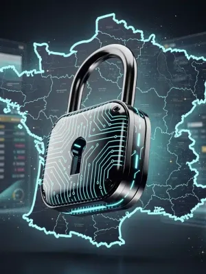 Advanced encryption securing digital banking in France from future threats.