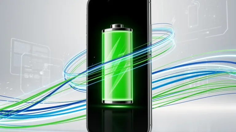 Modern smartphone with enhanced battery life icon