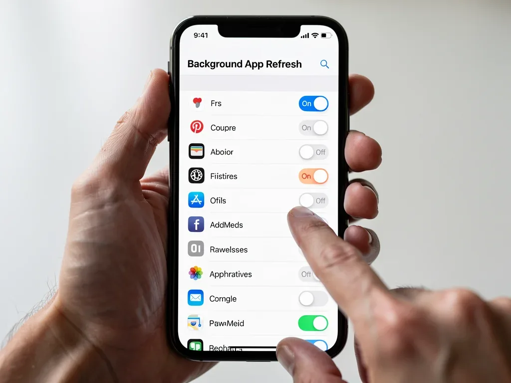 User optimizing smartphone background app settings