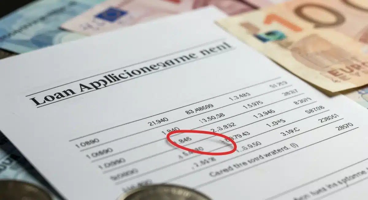 Close-up of a loan agreement highlighting interest rate terms under the new French credit reform.