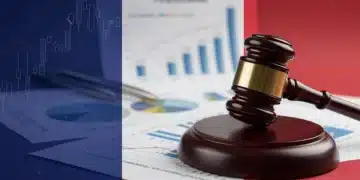 Gavel and financial documents symbolizing new AMF investment guidelines in France for 2026