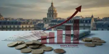 France's 3.8% Inflation in Jan 2026: Impact & Savings Euro coins and banknotes with an upward trend graph representing inflation in France.